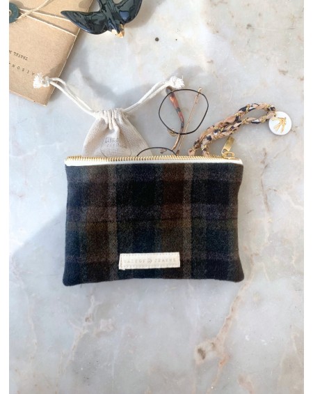 Small Pouch Madeleine - brown check