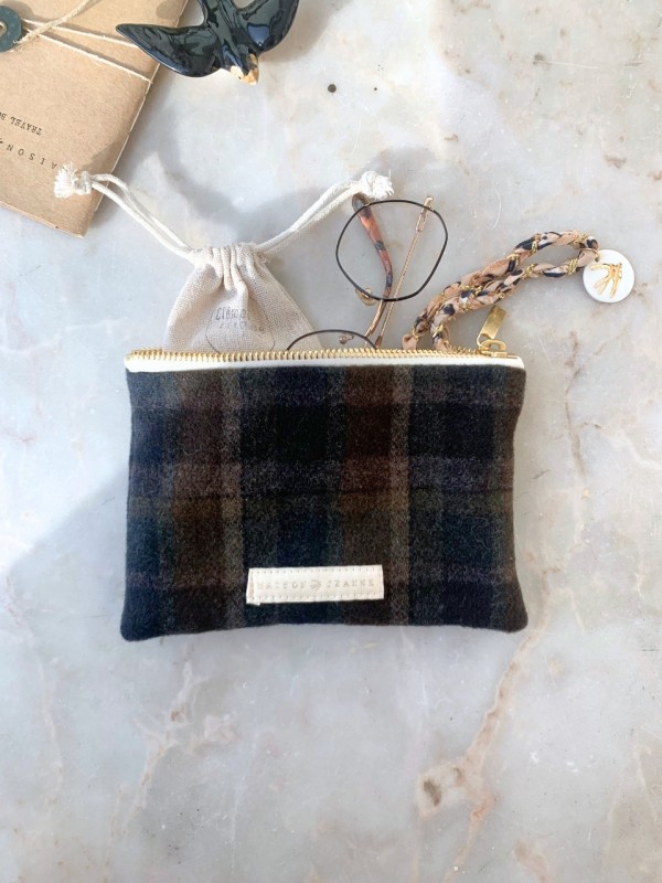 Small Pouch Madeleine - brown check