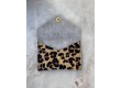 Leather Snap Wallet Suzanne - camel leopard